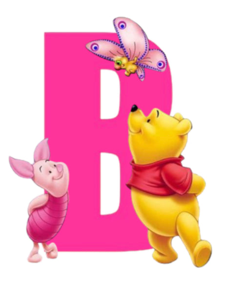 Alphabet Pooh Bear Letter B pink girl  * Made to order … - Full Coverage of Diamonds